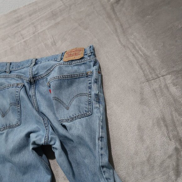 Levis 550 Jeans Mens 38x34 Blue Relaxed Fit Straight Leg Light Wash Distressed - Picture 8 of 16